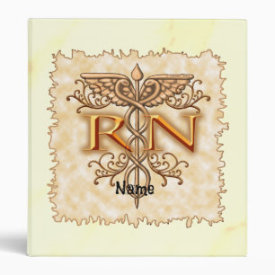 Fancy Copper Caduceus RN Nurse binder