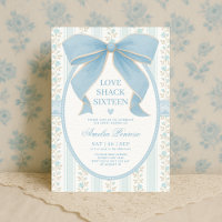 Fancy Coquette Sweet 16 Blue Bow Birthday