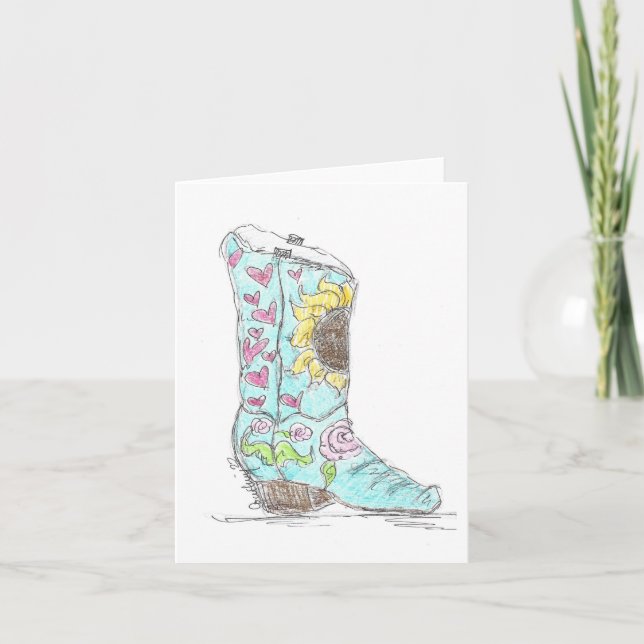fancy cowboy boot  note card (Front)