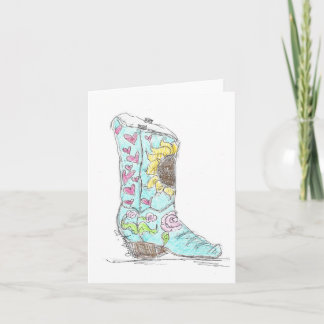 fancy cowboy boot  note card