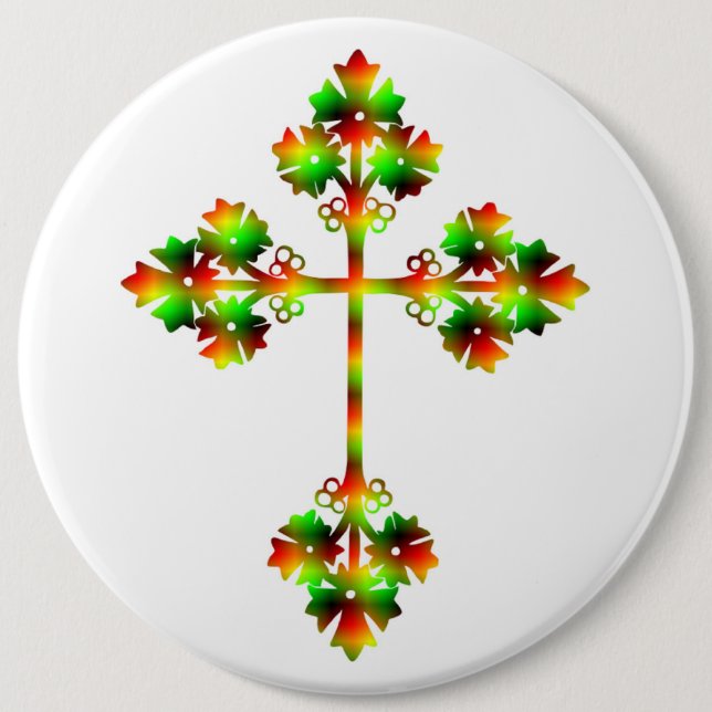 FANCY CROSS 6 INCH ROUND BUTTON (Front)