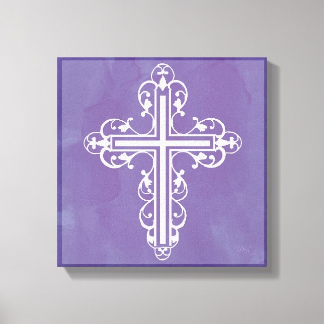 Fancy Cross Design No. 5 Purple Canvas Print (Front)