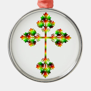FANCY CROSS METAL ORNAMENT