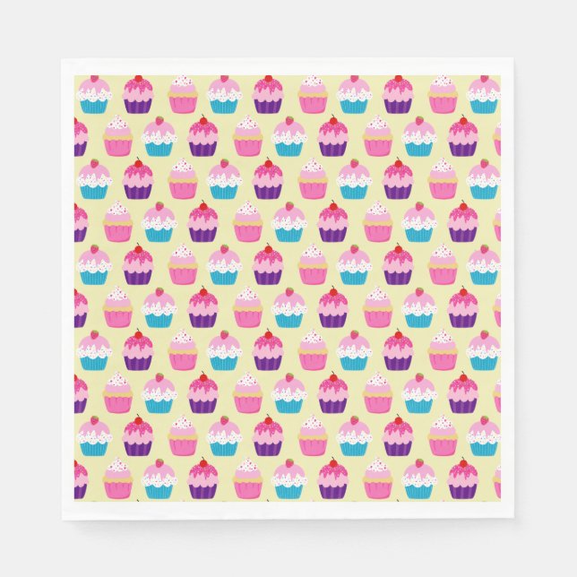 Fancy Cupcakes Birthday  Napkin (Front)