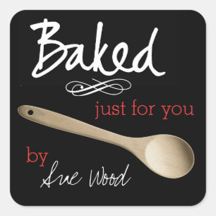Fancy Custom Black Baked for You Stickers