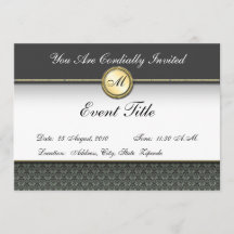 Fancy Custom Monogram Formal Invitation
