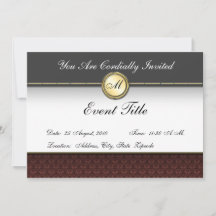 Fancy Custom Monogram Formal Invitation