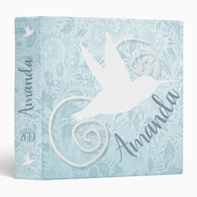 Fancy Cut-Out Hummingbird Binder (Front/Spine)
