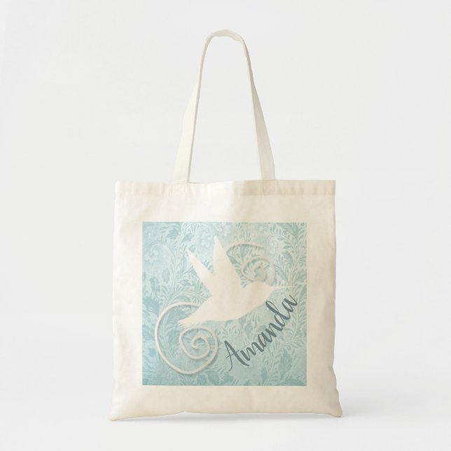 Fancy Cut-Out Hummingbird Tote Bag (Front)