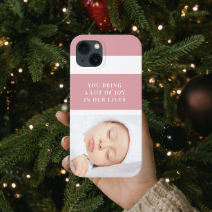 Fancy Cute Baby Photo   Pink & White   Quote  iPhone 13 Case