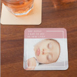 Fancy Cute Baby Photo | Pink & White | Quote  Glass Coaster<br><div class="desc">Introducing our "Joyful Moments Collection, " where happiness meets creativity! Celebrate the sheer joy and wonder of life with our stunning Pink Background Baby Photo Quote products. Whether you're shopping for yourself or searching for the perfect gift,  our collection promises to brighten your day and warm your heart.</div>