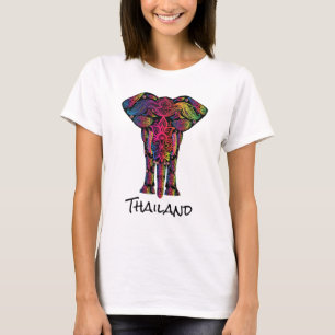 Fancy Decorative Mandala Elephant  Thailand T-Shirt