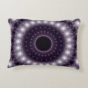 Fancy Delicate Black & White Lace Pattern Accent Pillow