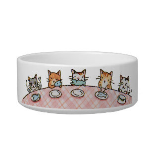 Fancy Dinner Feast Ceramic Pet Cat Bowl