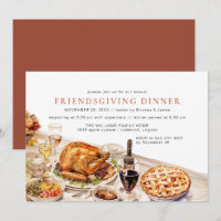Fancy Dinner | Fun Watercolor Friendsgiving Party
