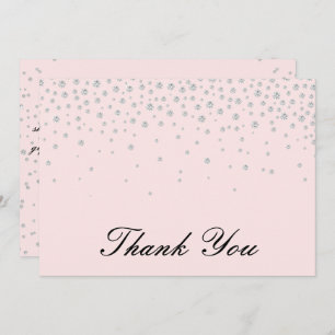 Fancy Elegant Diamond Calligraphy Script Thank You Card