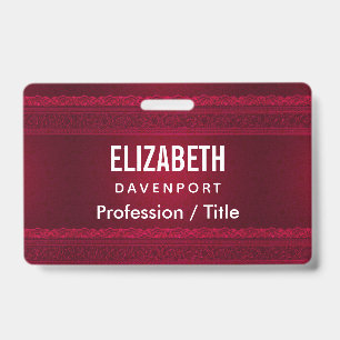 Fancy & Elegant Red Background Stylish Badge