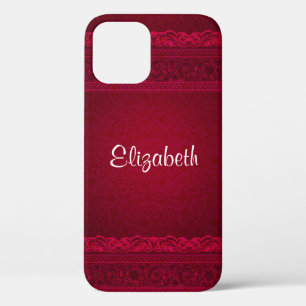 Fancy & Elegant Red Background Stylish iPhone 12 Case