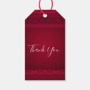 Fancy & Elegant Red Background Stylish Gift Tags