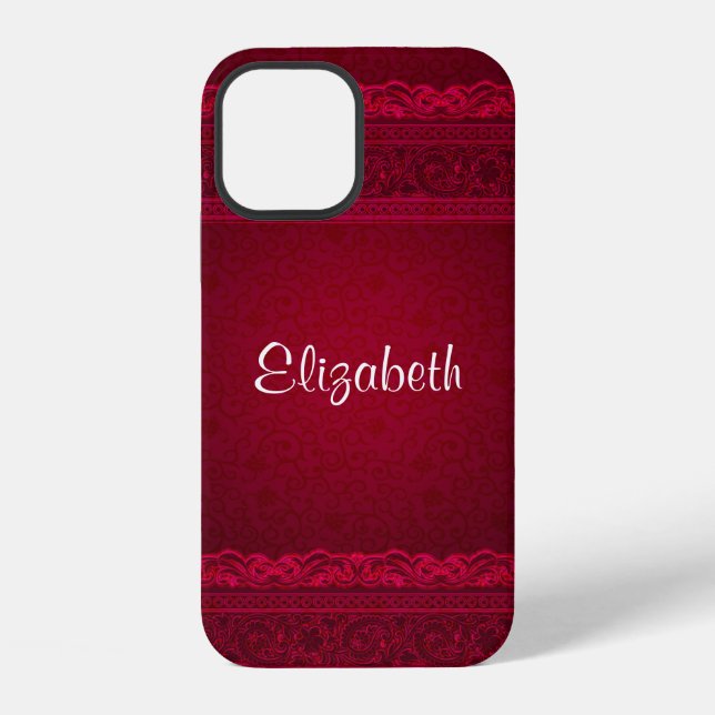 Fancy & Elegant Red Background Stylish iPhone Case (Back)