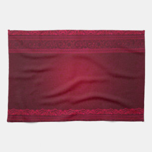 Fancy & Elegant Red Background Stylish Kitchen Towel