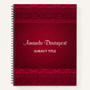 Fancy & Elegant Red Background Stylish Notebook