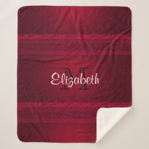 Fancy & Elegant Red Background Stylish Sherpa Blanket