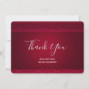 Fancy & Elegant Red Background Stylish Thank You