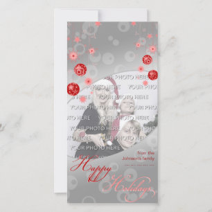 Fancy Elegant Red Christmas Decorations Holiday Card