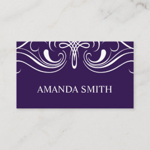 Fancy Elements Simple Dark Purple Business Card