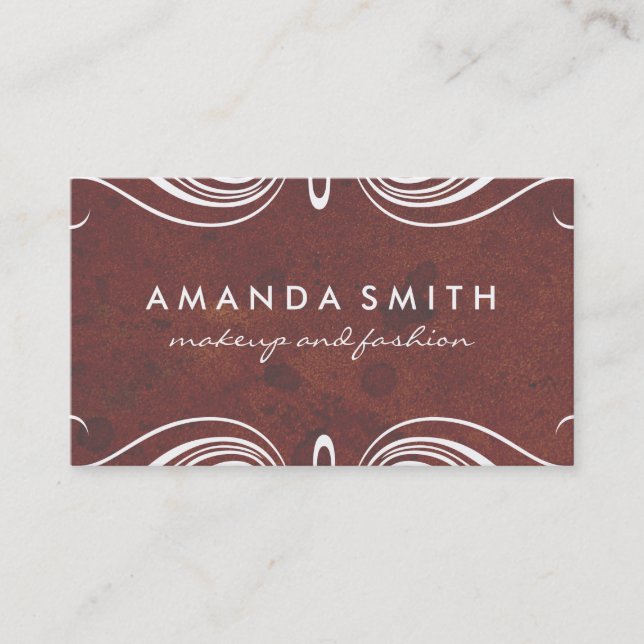 Fancy Elements with Rustic Business Card (Front)