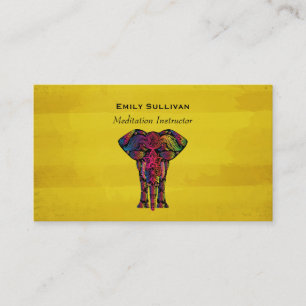 Fancy Elephant Design Bold Bright Colours Business Card