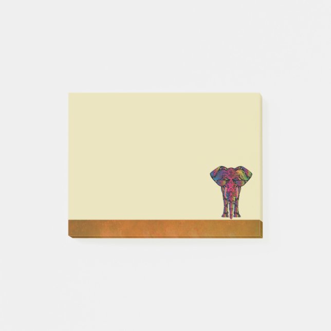 Fancy Elephant Design Bold Bright Colours Post-it Notes (Front)