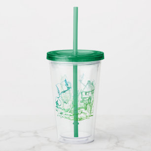 Fancy "Elf Manor" Colour Printed Acrylic Tumbler