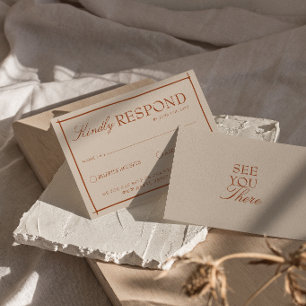 Fancy Ethereal Veil Boho Old Money Chic Wedding RSVP Card