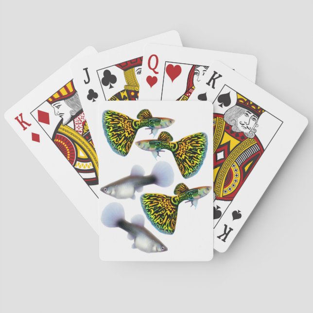 Fancy Fantail Guppy Fish Playing Cards (Back)