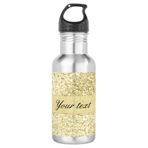 Fancy Faux Gold Glitter Personalized 532 Ml Water Bottle