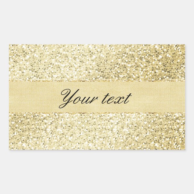 Fancy Faux Gold Glitter Personalized Sticker (Front)
