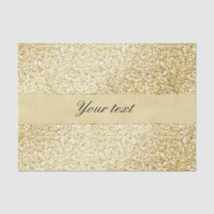 Fancy Faux Gold Glitter Personalized Tissue Paper