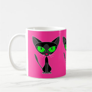 Fancy Feline Black Cat Large Mug