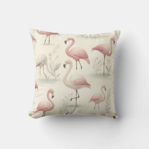 Fancy Flamingo Throw Pillow