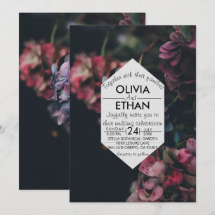 Fancy floral chic photo Wedding Invitation