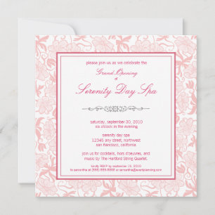 Fancy Floral Grand Opening Invitation (pink)