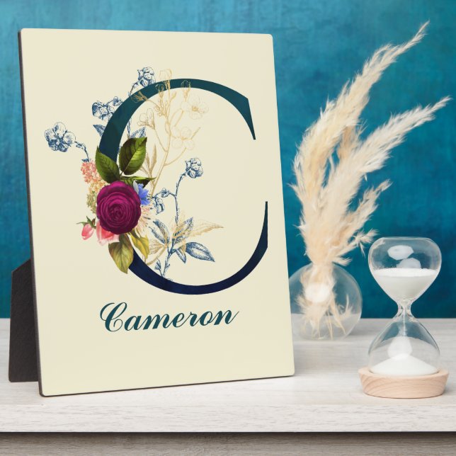 Fancy Floral Letter 'C' Plaque (Side)
