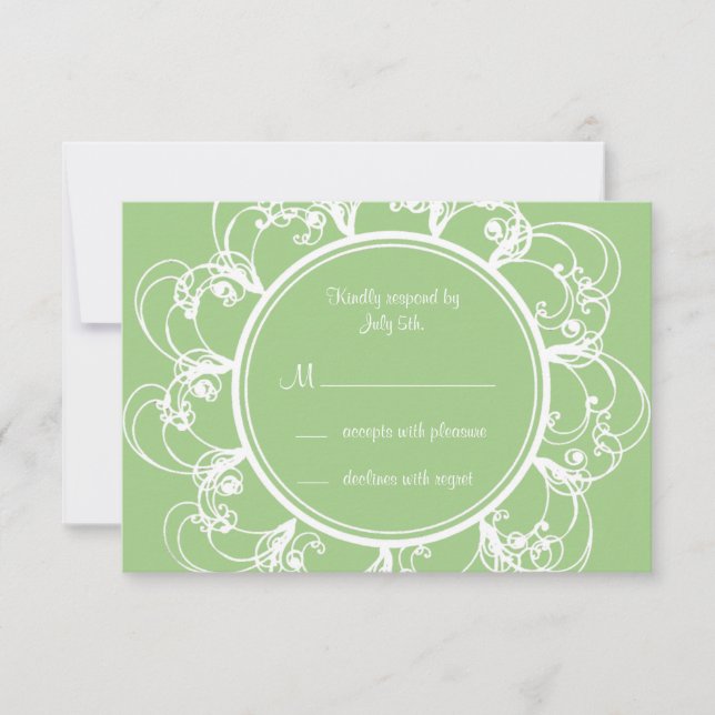 Fancy Floral RSVP (green) (Front)