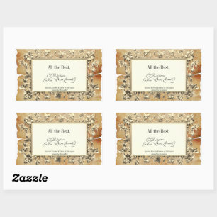 Fancy Floral Signature Author BookPlate Template Sticker