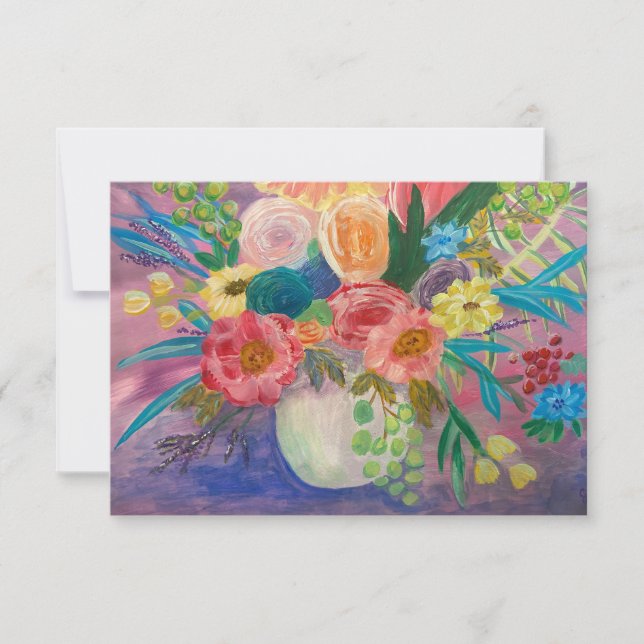 Fancy Floral thank you / note card (Front)