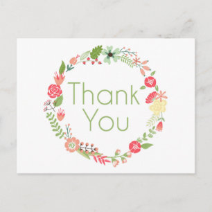Fancy Floral Thank You Postcard