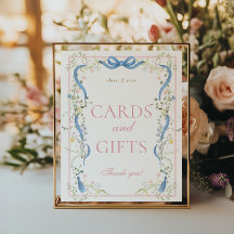 Fancy Florals Graduation Cards and Gifts Sign
