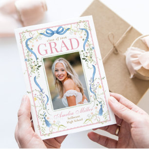 Fancy Florals Graduation Invitation